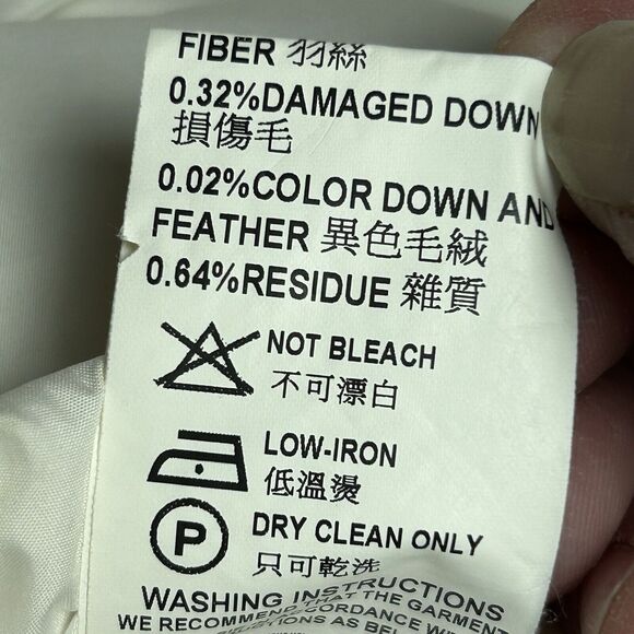 VEEKO Women's Medium 36 Goose Down Puffer Coat Jacket White Collared Pockets - Picture 14 of 16